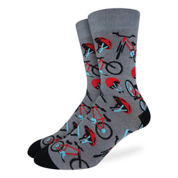 Men's Grey & Blue Bicycle Socks