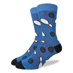 Men's Big & Tall Bowling, Blue Socks