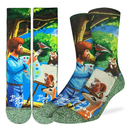 Men's Bob Ross, Painting Socks