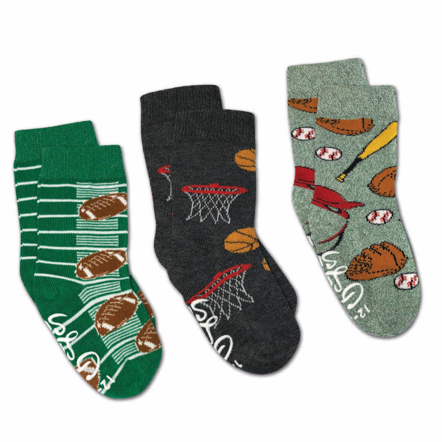 Baseball, Basketball and Football Kids Socks