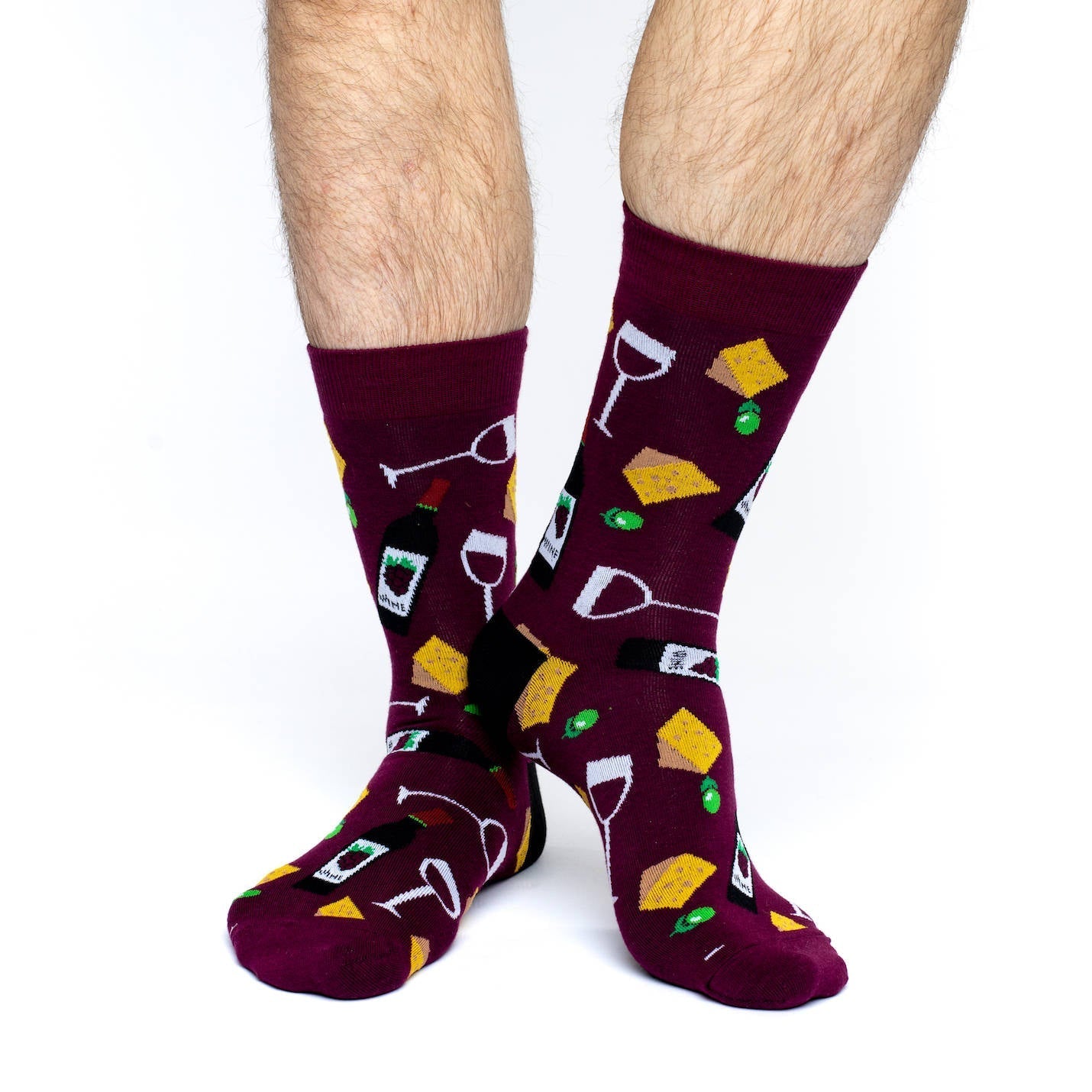 Men's Big & Tall Wine & Cheese Socks