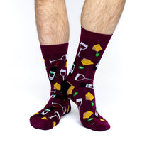 Men's Big & Tall Wine & Cheese Socks