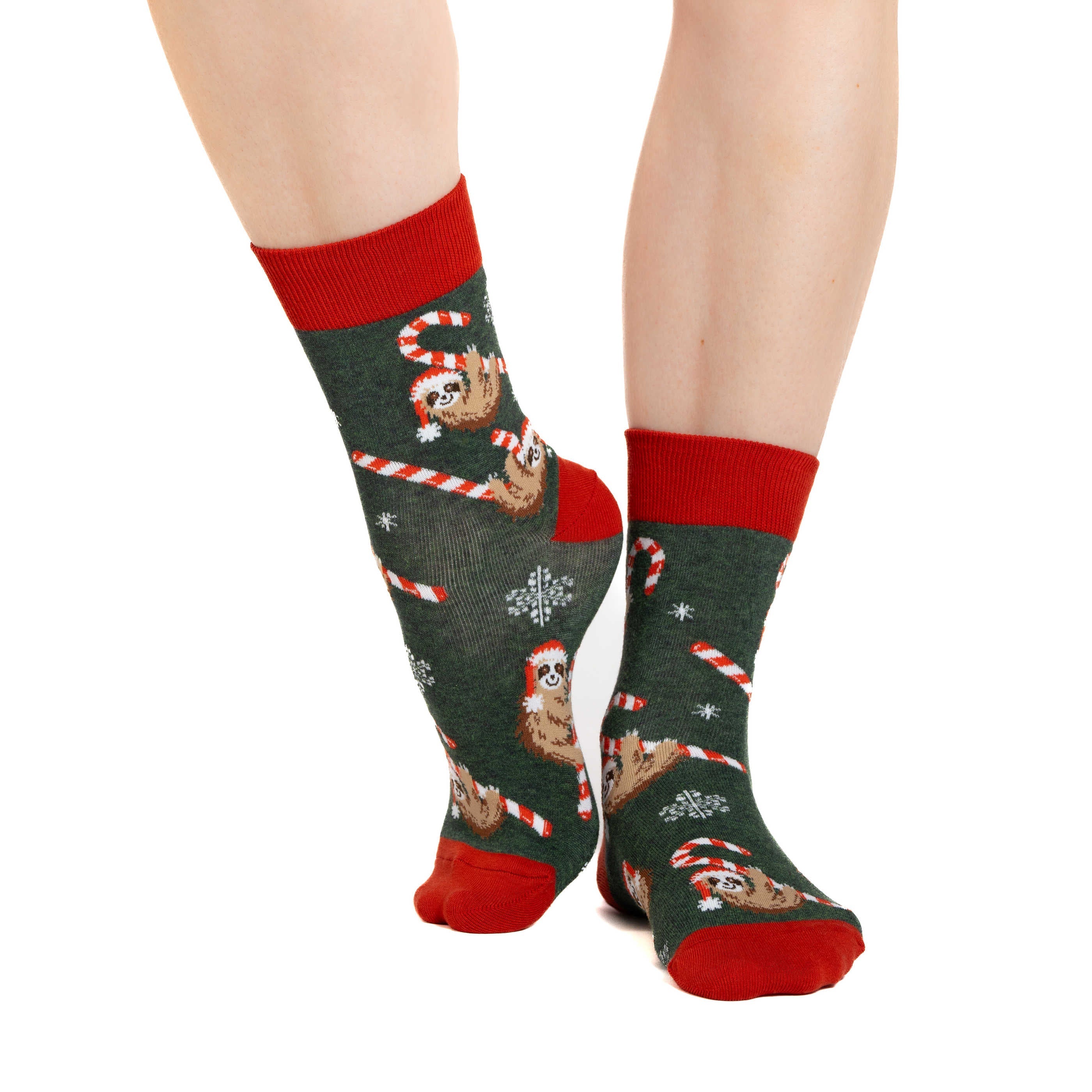 Women's Candy Cane Sloths Socks