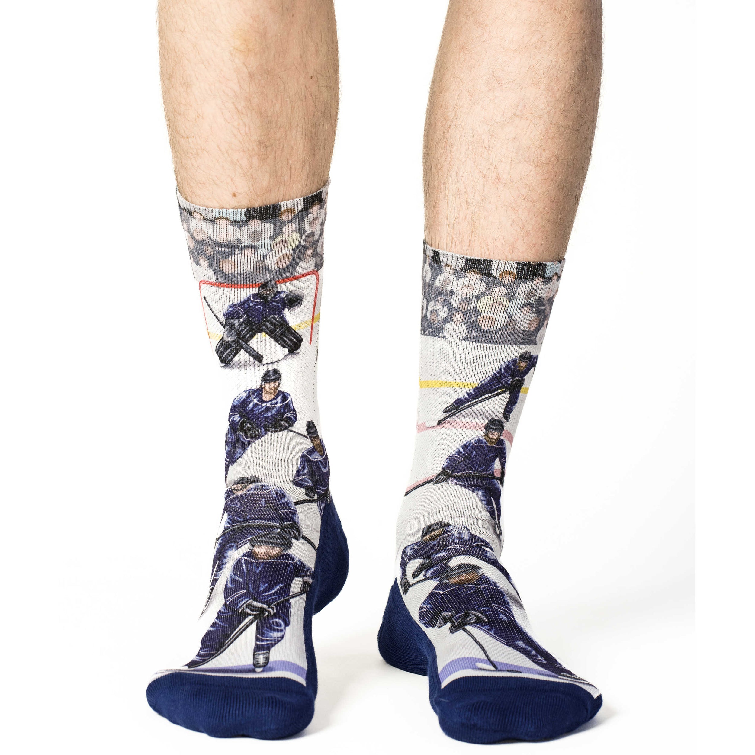 Men's Ice Hockey Players, Blue Socks