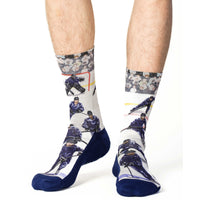 Men's Ice Hockey Players, Blue Socks