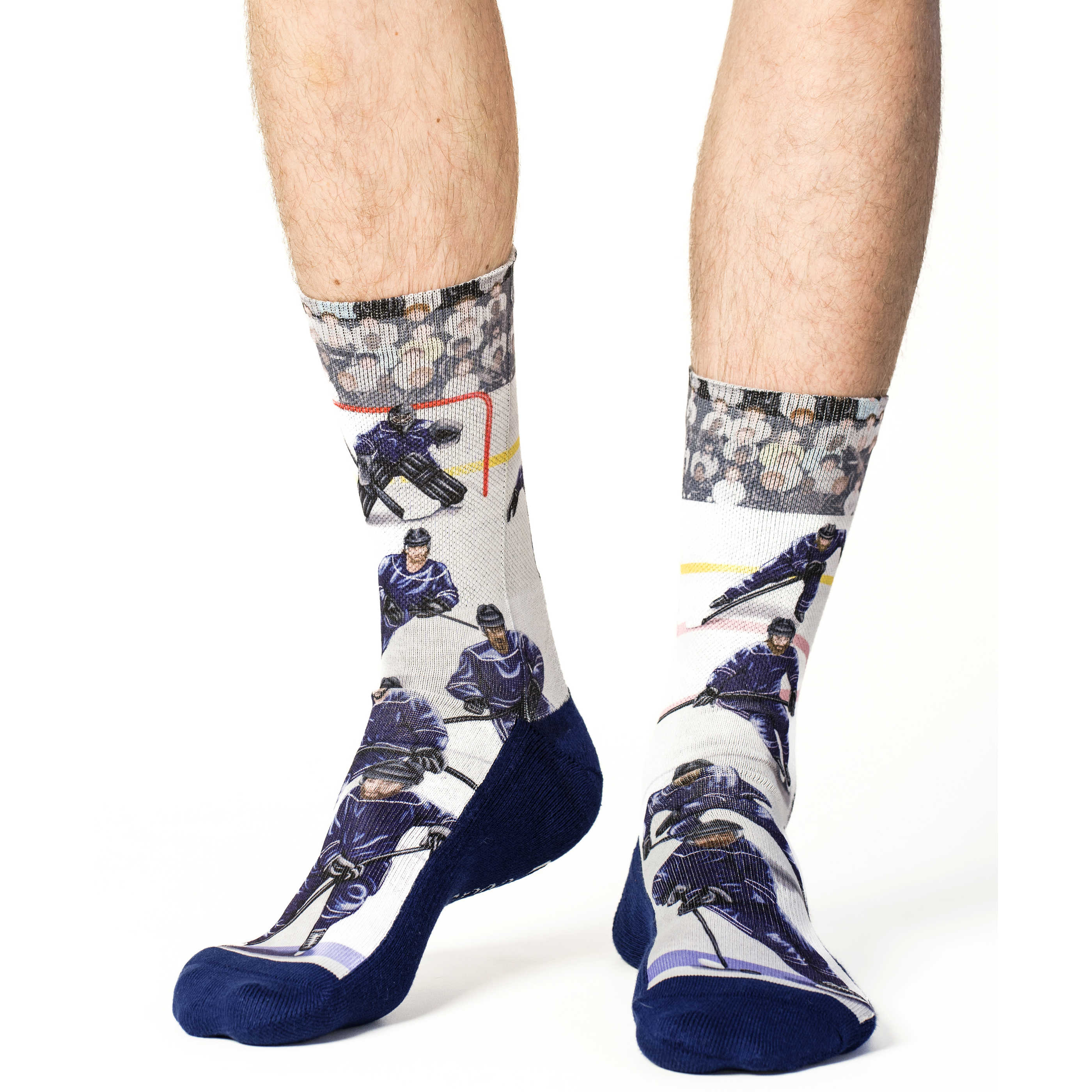 Men's Ice Hockey Players, Blue Socks