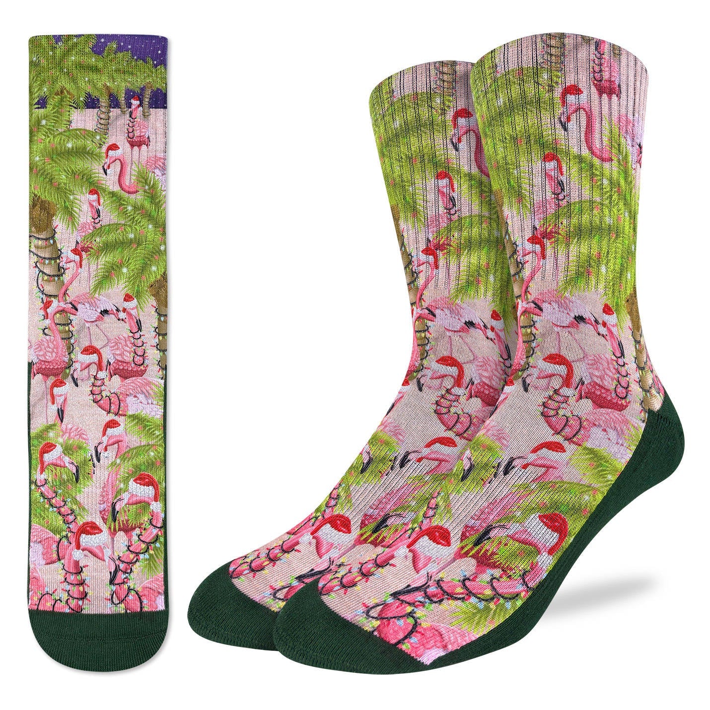 Men's Christmas Flamingos on the Beach Socks