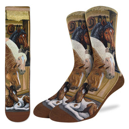 Men's Horses in a Stable Socks