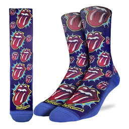 Men's The Rolling Stones, Red Hot Lips on Purple Socks