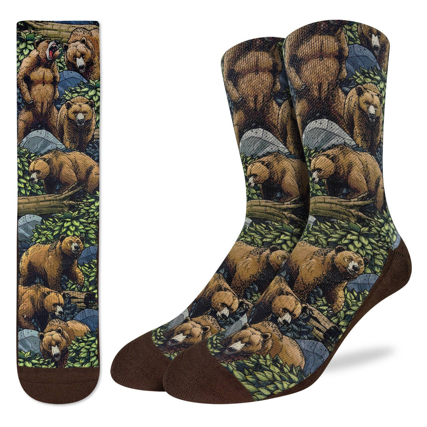 Men's Grizzly Bears in the Forest Socks