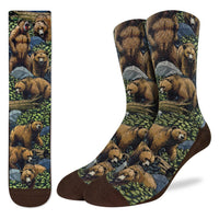 Men's Grizzly Bears in the Forest Socks