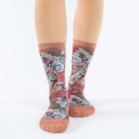 Women's Floral Bulldog Socks