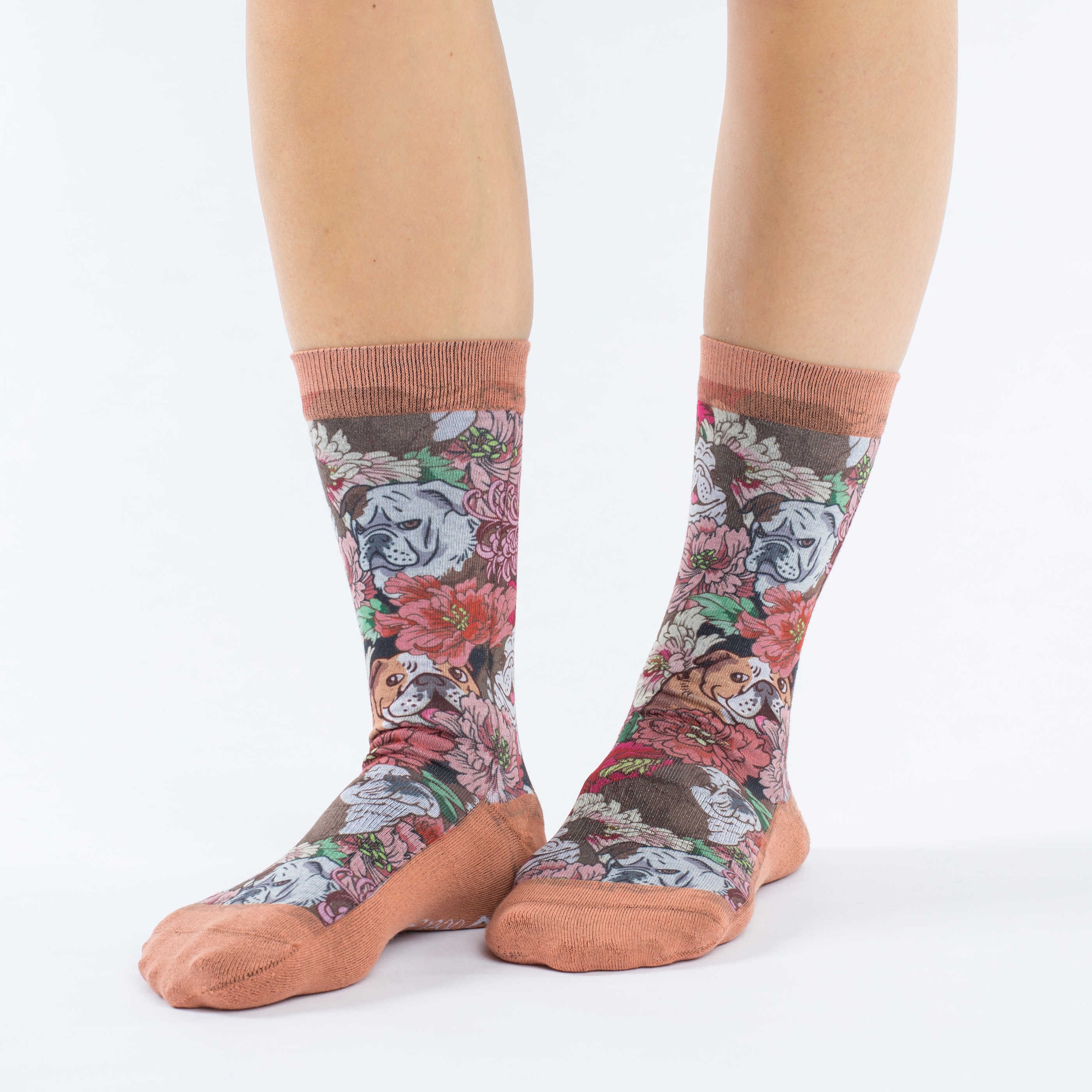 Women's Floral Bulldog Socks