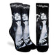 Women's The Rolling Stones, Mick Jagger in Black & White Socks