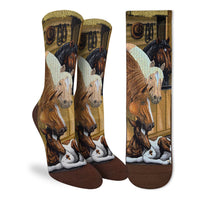 Women's Horses in a Stable Socks