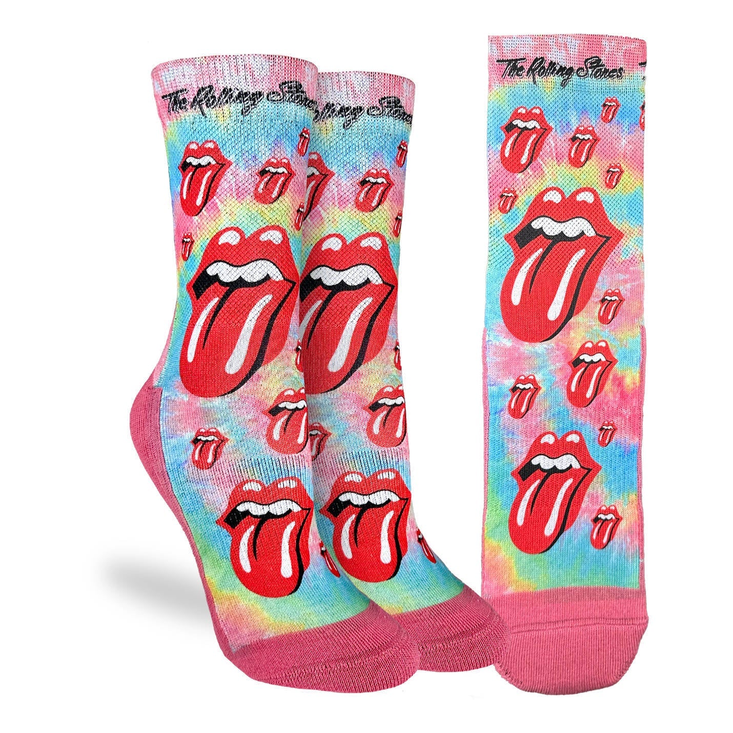 Women's The Rolling Stones, Red Hot Lips Tie-Dye Socks