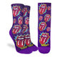 Women's The Rolling Stones, Red Hot Lips on Purple Socks