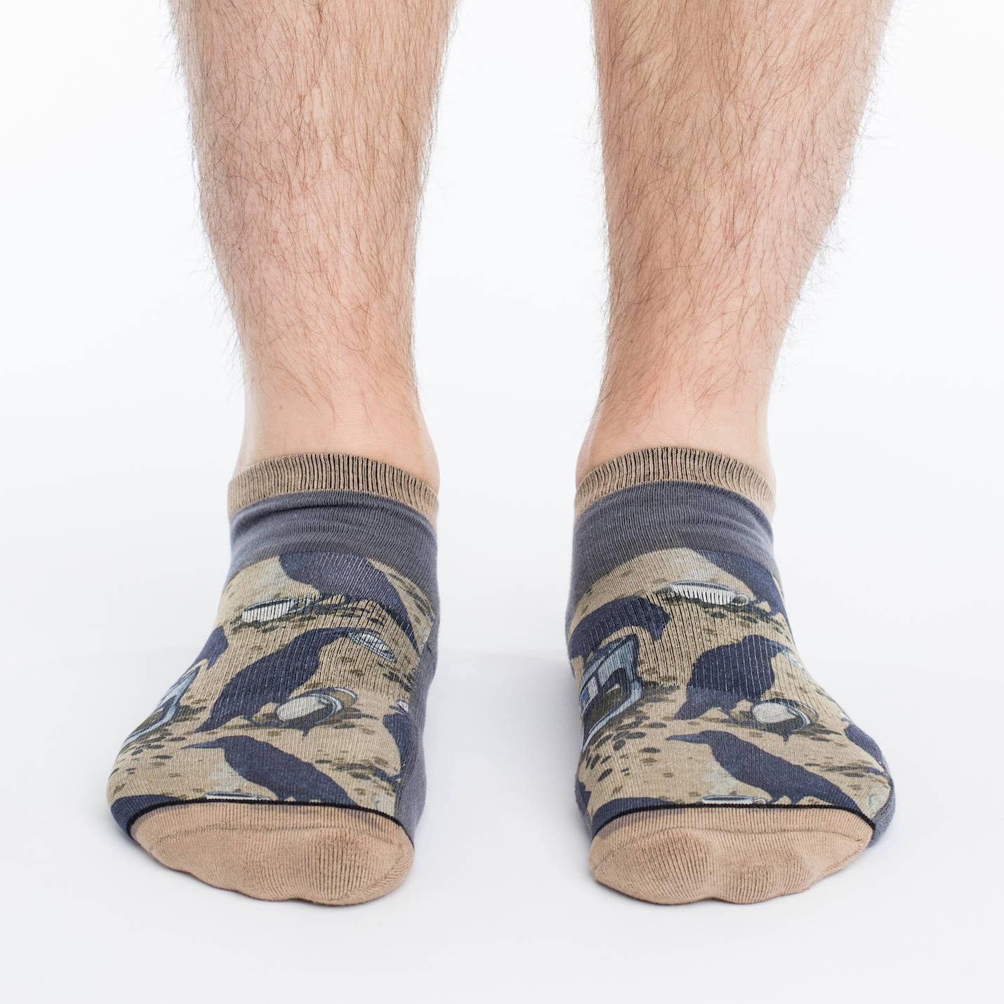 Men's Coffee Crow Ankle Socks