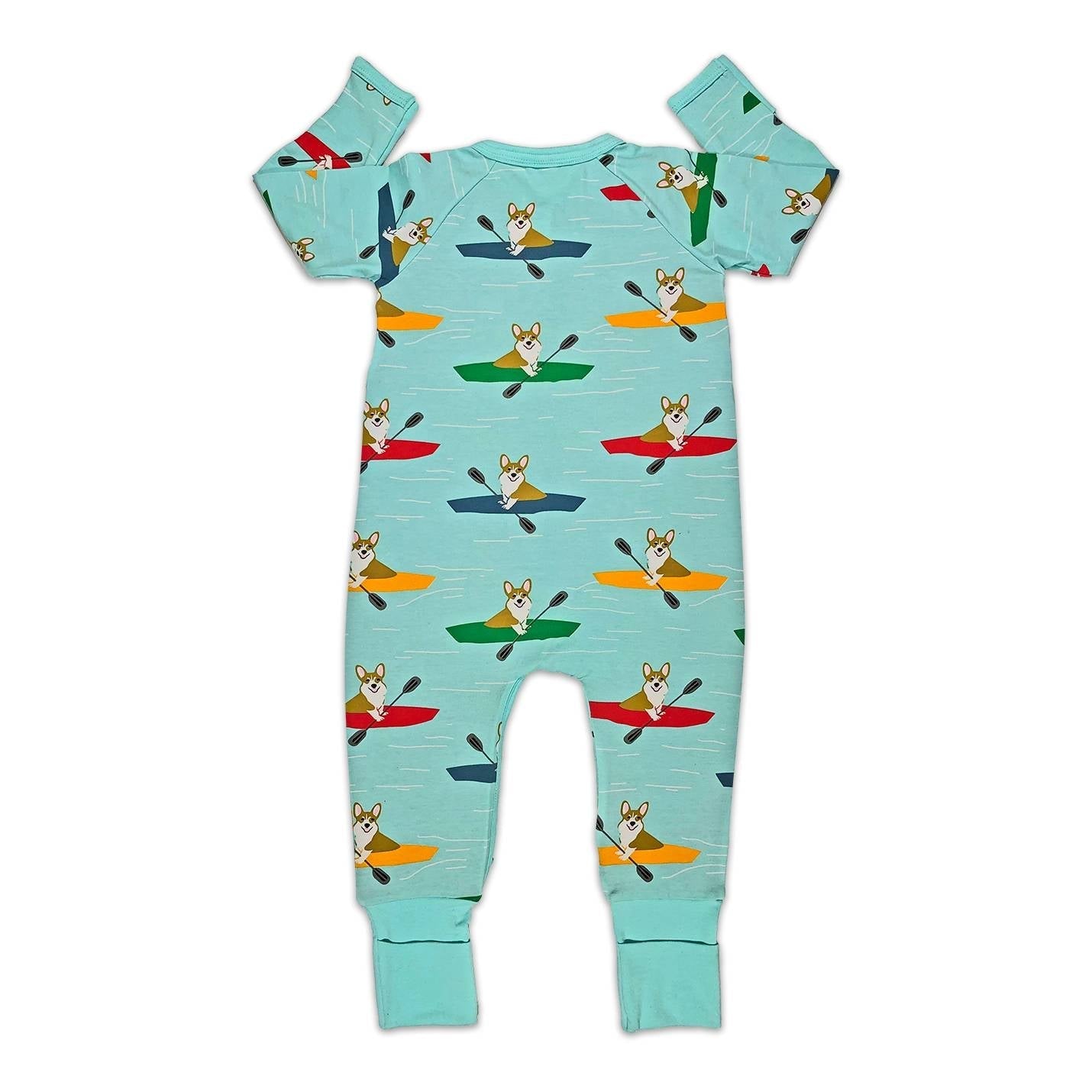 Corgi's Kayaking Baby Pajamas
